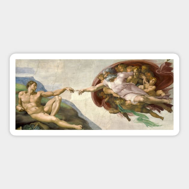 Creation Of Adam By Michelangelo Sticker by warishellstore